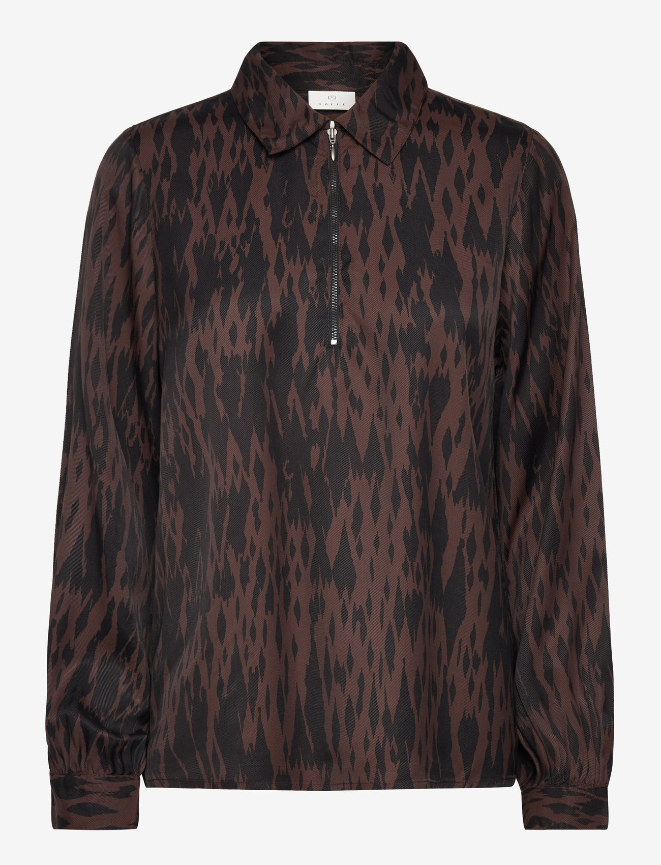 Kaffe - KAravia Blouse - langärmlige blusen - brown / black graphic - 0