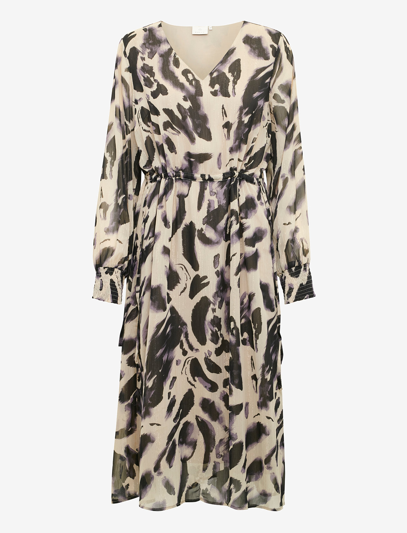 Kaffe - KAfina Dress - midi kjoler - black/feather gray leo - 1