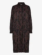 KAravia Shirt Dress - BROWN / BLACK GRAPHIC