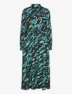 KApollie Oline Dress - BLACK/BLUE/GREEN ABSTR. ANIMAL