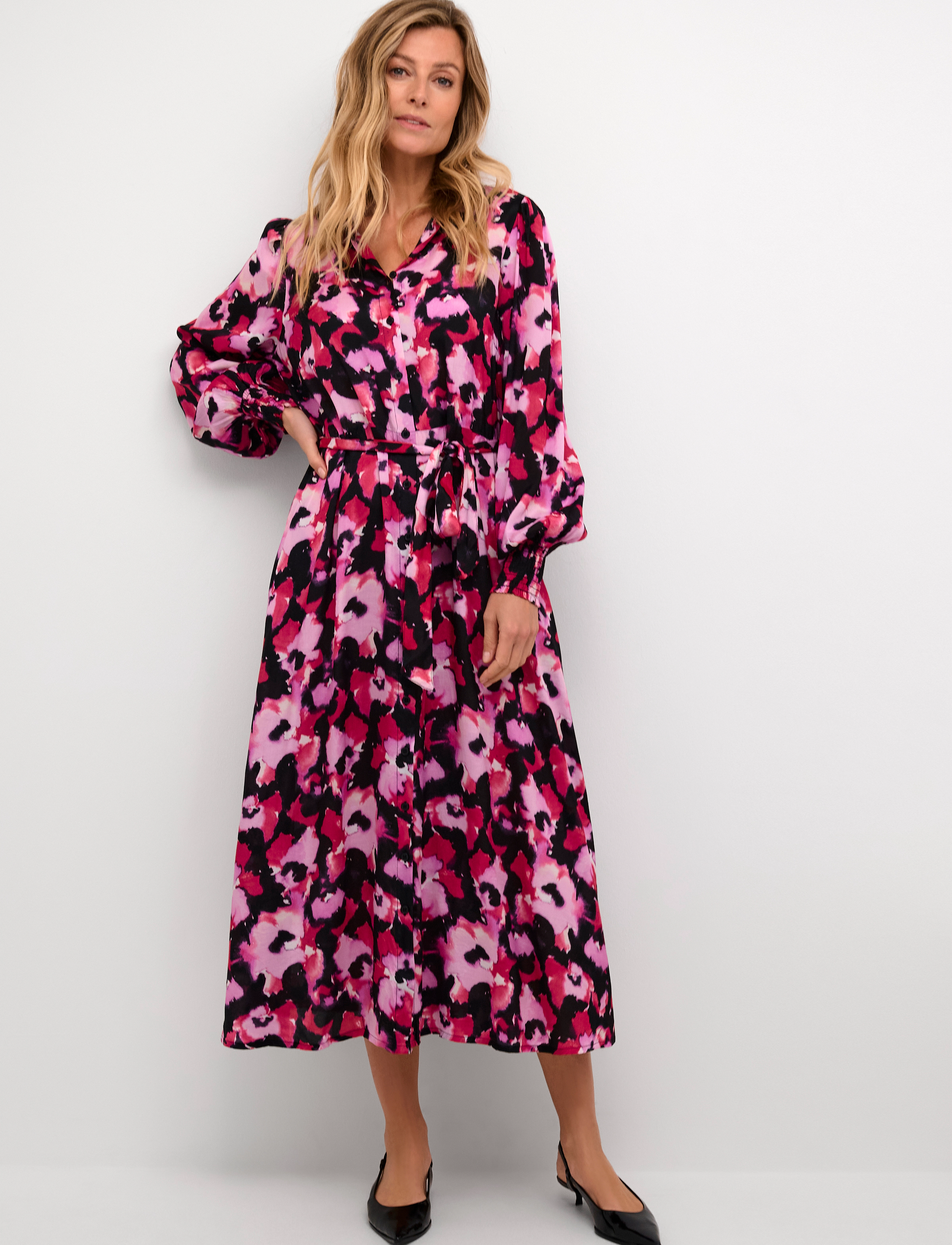 Kaffe - KApollie Oline Dress - pink faded flower - 3