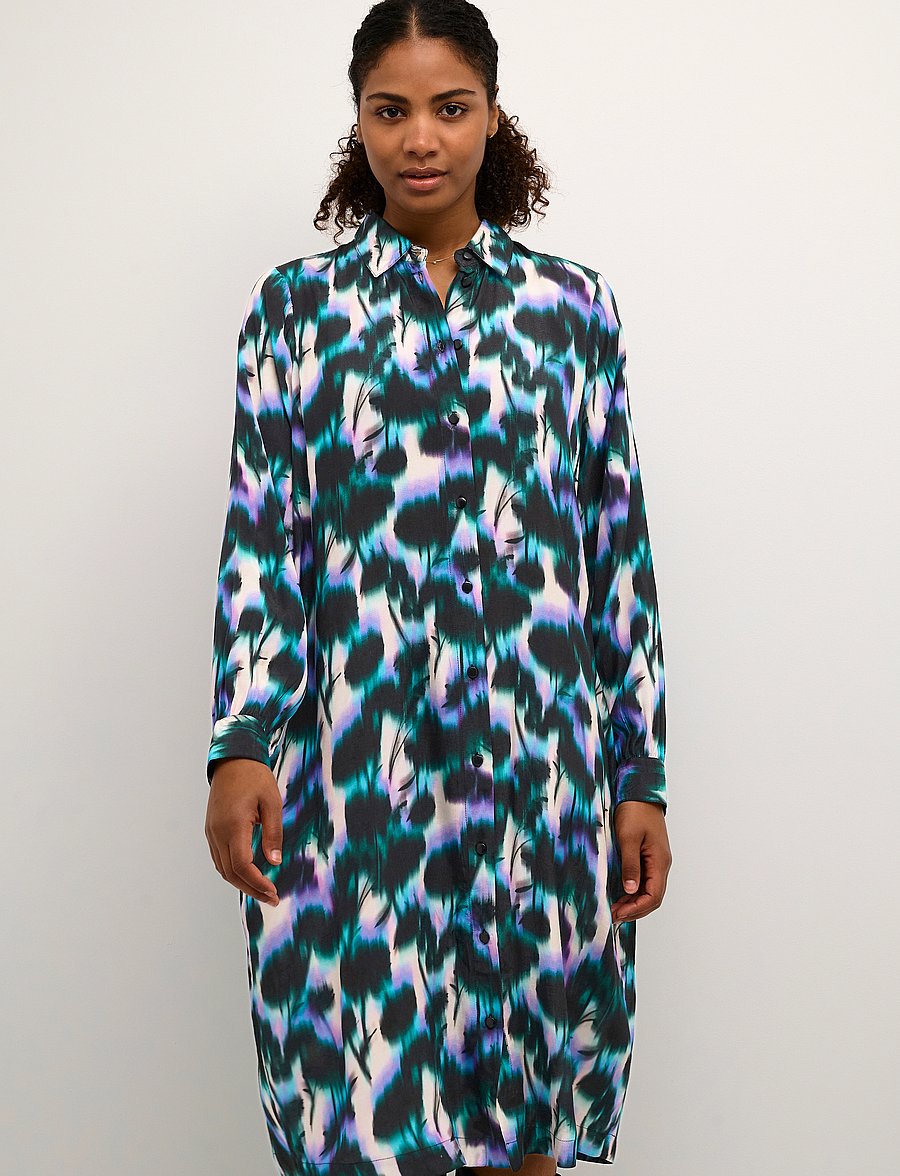 Kaffe - KAamilia Shirt Dress - skjortekjoler - digital flower print - 0