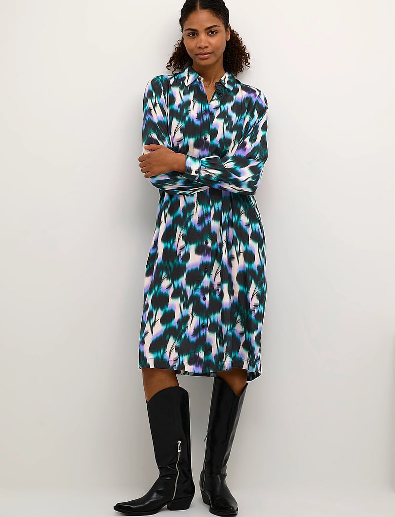 Kaffe - KAamilia Shirt Dress - skjortekjoler - digital flower print - 3