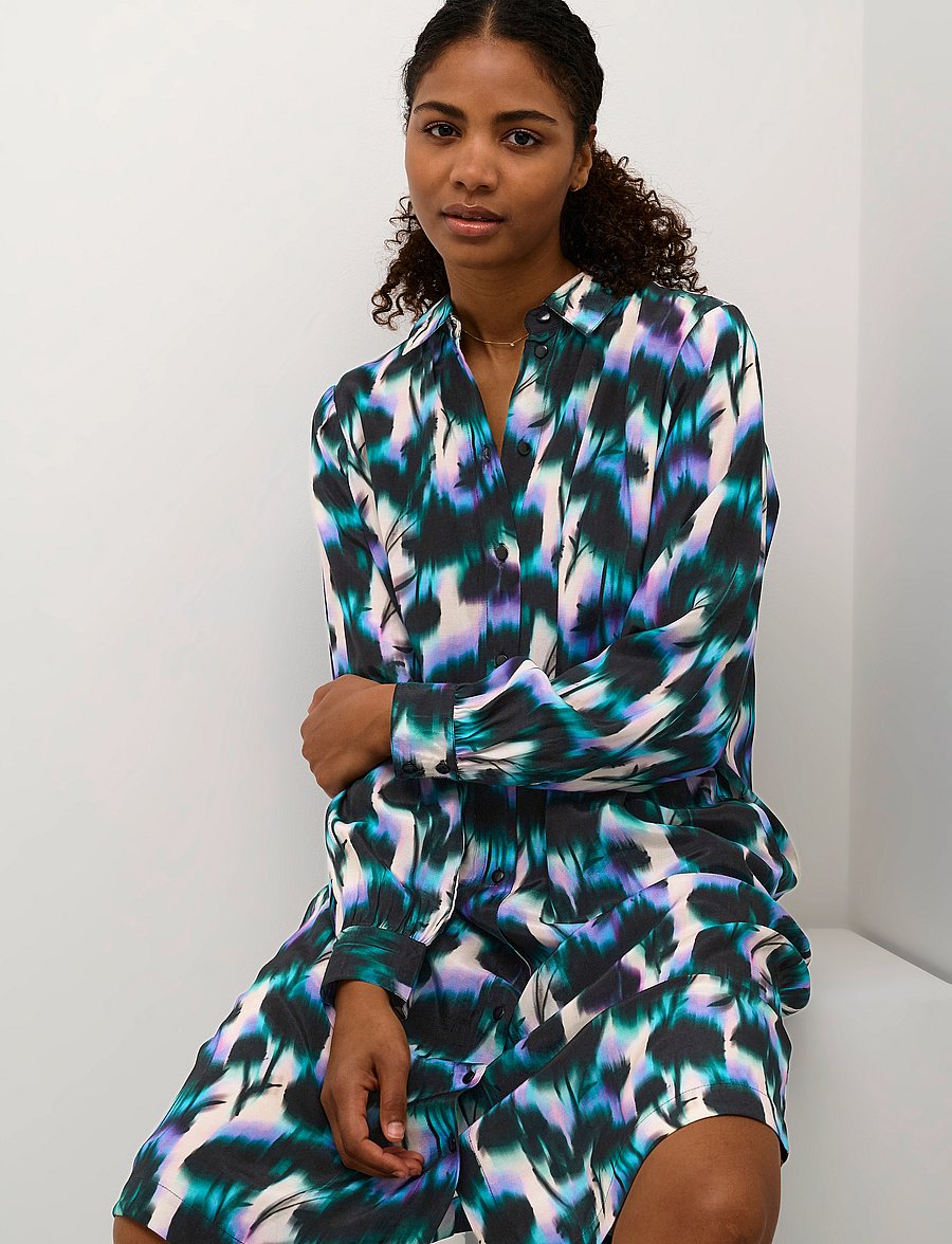 Kaffe - KAamilia Shirt Dress - skjortekjoler - digital flower print - 5