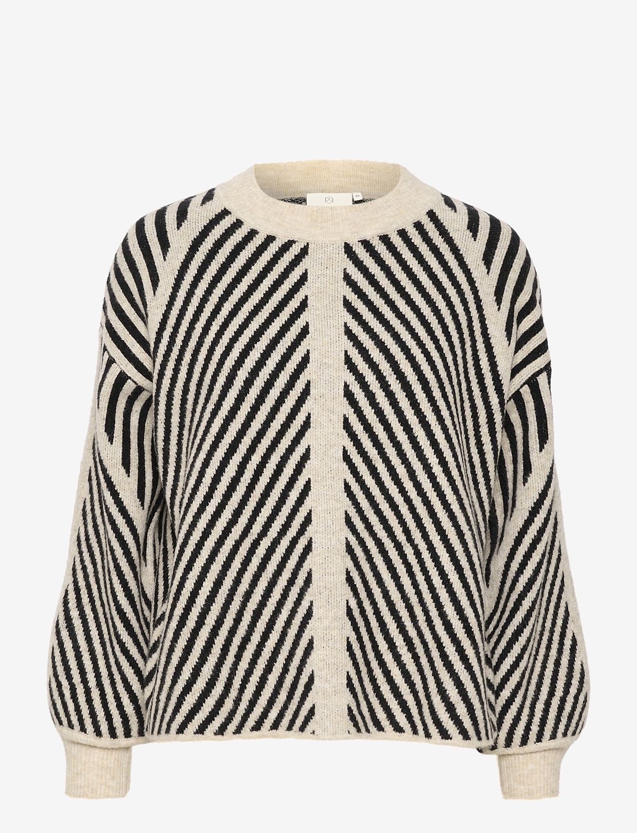 Kaffe - KAvera Knit Pullover - herbstliche kleidung - beige melange / black - 0