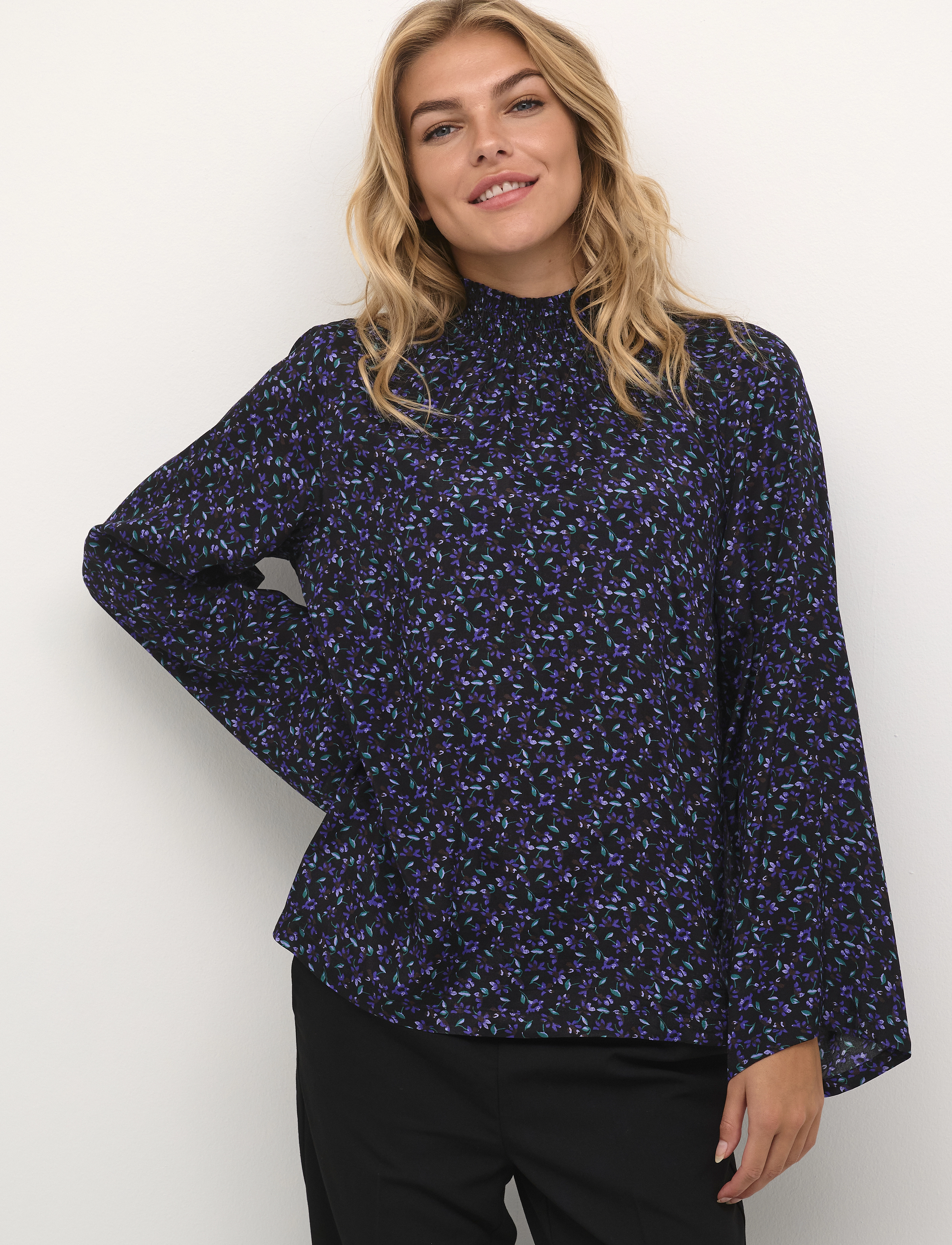 Kaffe Kapollie Blouse, 34, Navy, Bluser > Langærmede, Dame