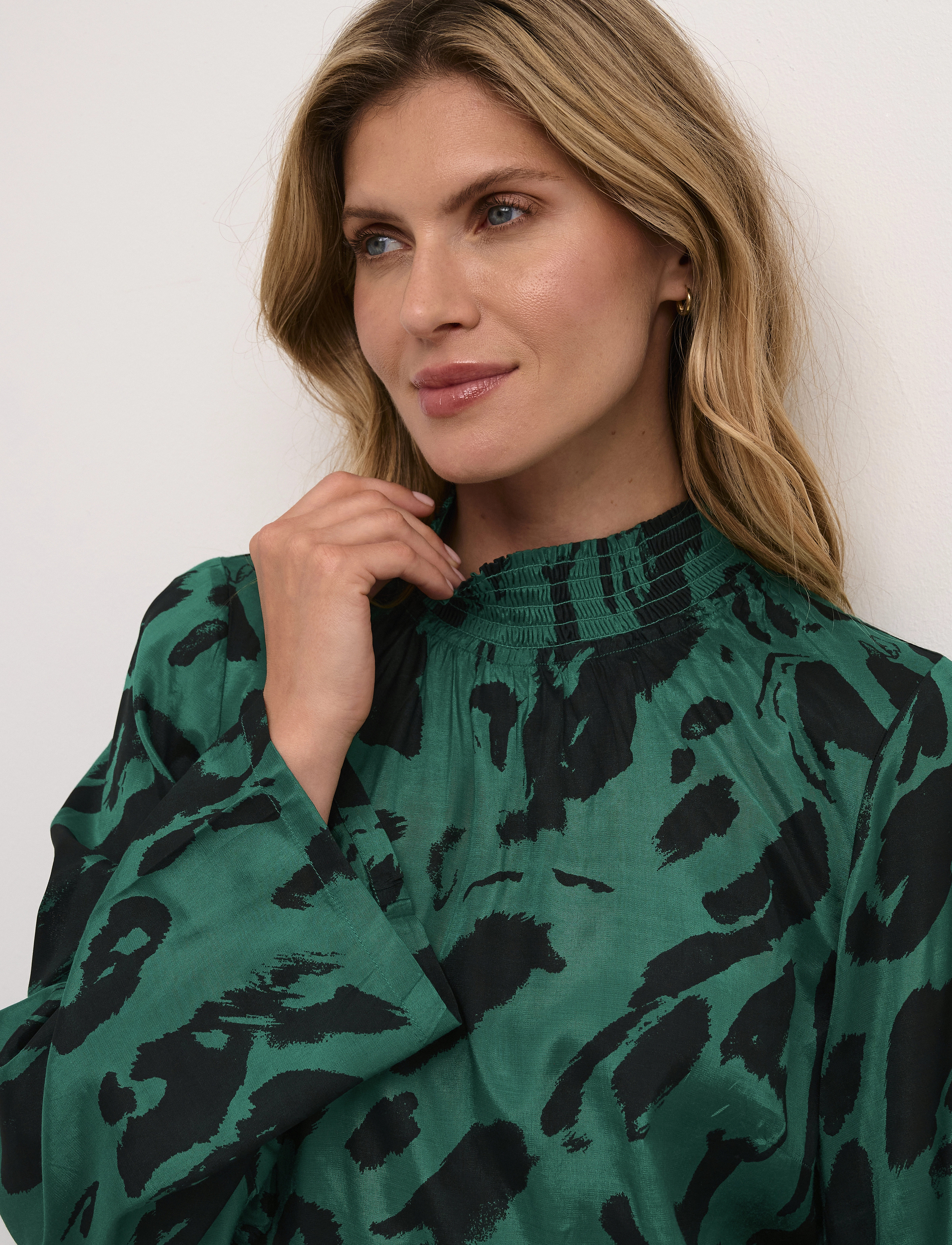 Kaffe - KApollie Blouse - langærmede bluser - black/aventurine leo - 5