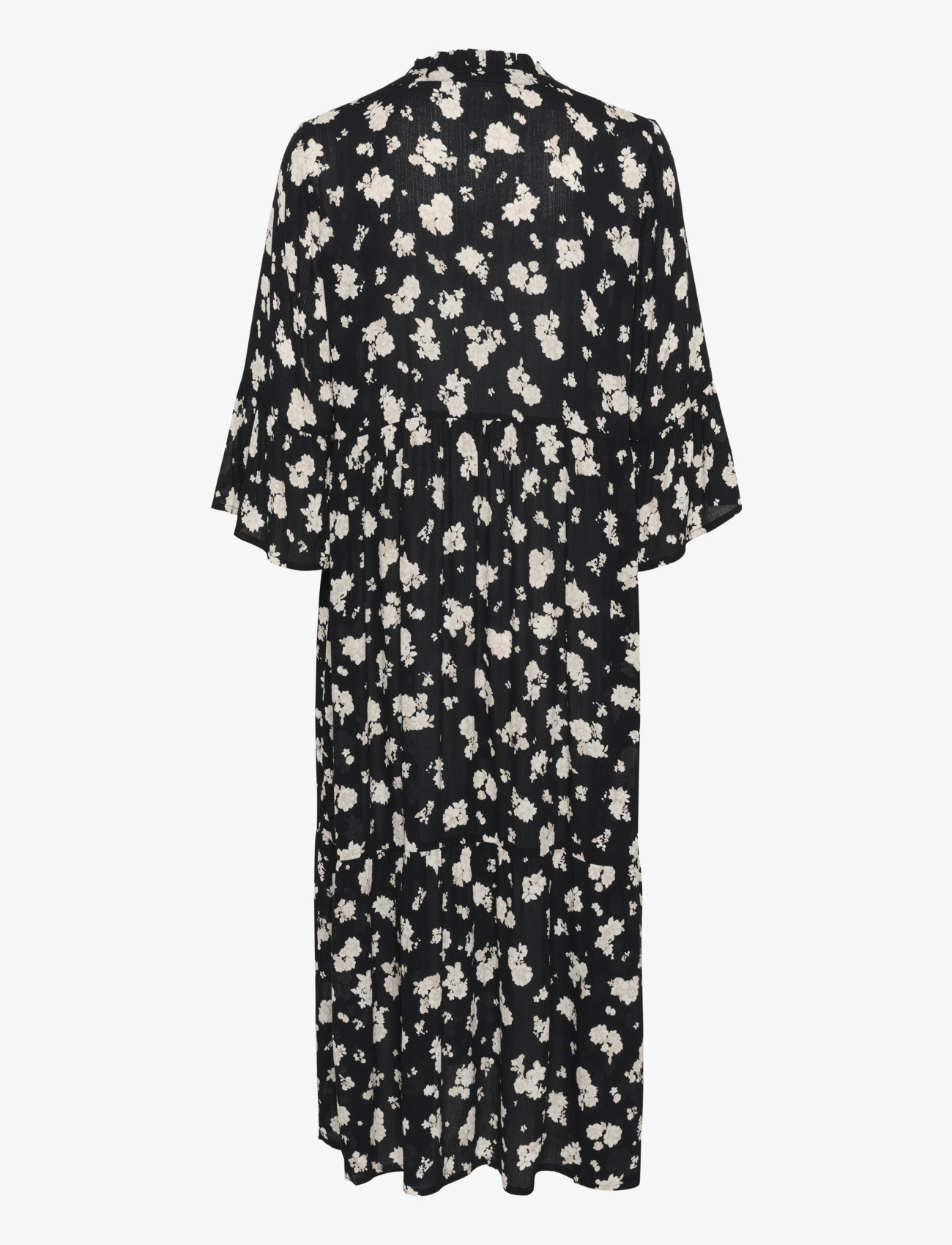 Kaffe - KAamber Long Layer Dress Printed - skjortekjoler - black/white flower print - 2