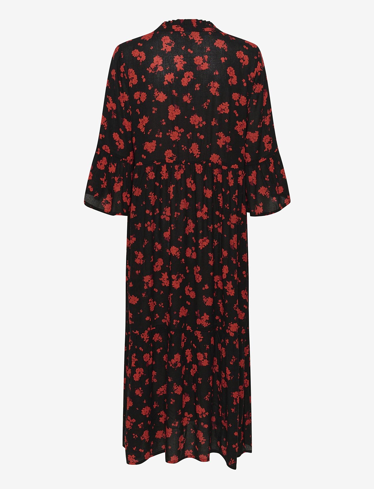 Kaffe - KAamber Long Layer Dress Printed - sukienki koszulowe - black_red flower print - 2