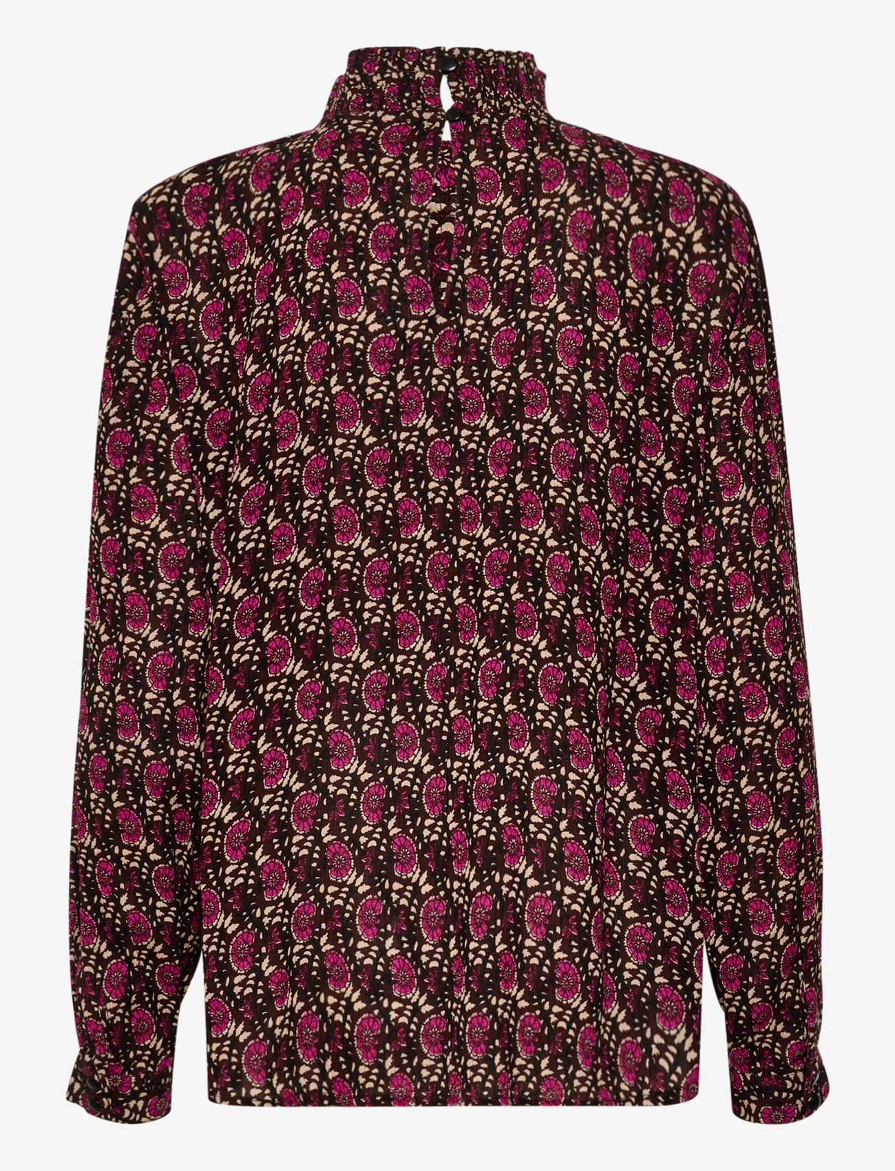 Kaffe - KAkarina Amber Smock Blouse - pink flower and leaf print - 2