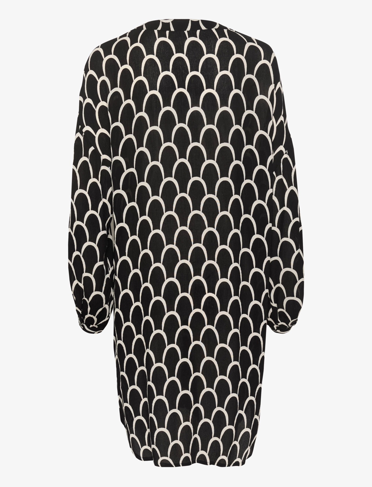 Kaffe - KAamber Pleat Dress Printed - midi kjoler - black and white graphic print - 2