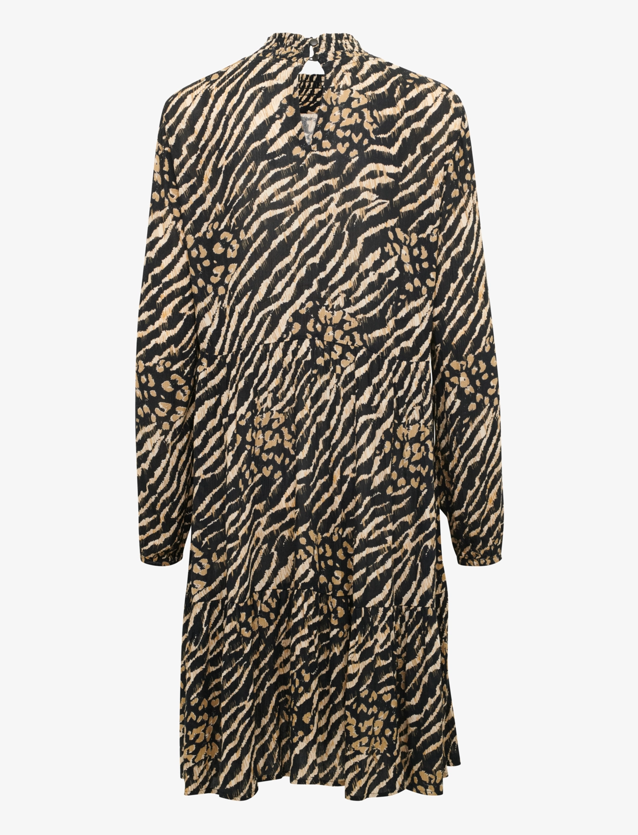 Kaffe - KAamber Smock Dress Printed - midi kjoler - black and brown animal print - 2