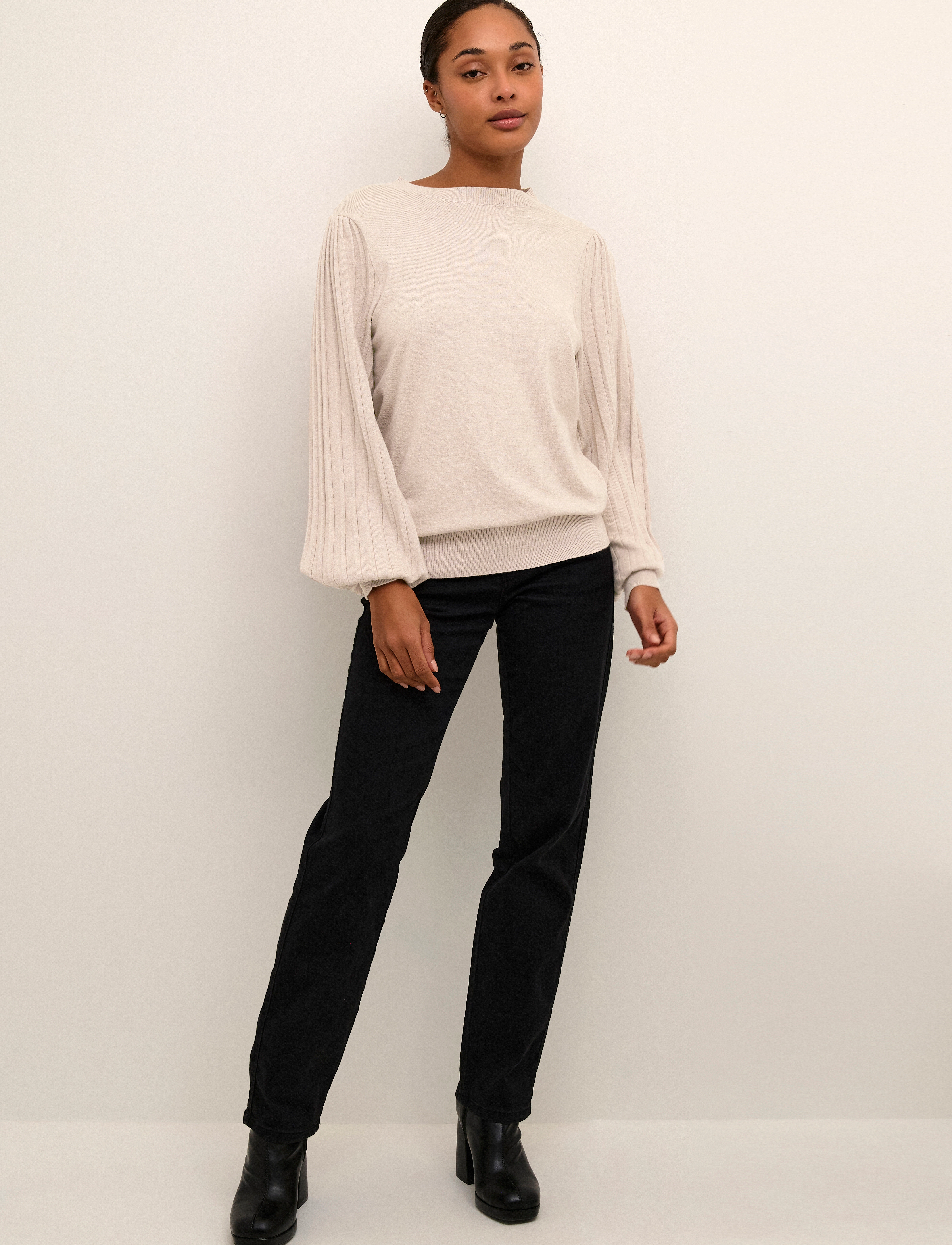 Kaffe - KAlone Knit Pullover - pullover - classic sand melange - 3