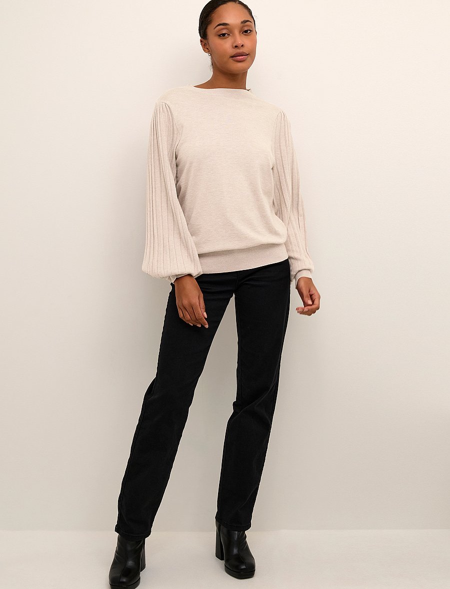 Kaffe - KAlone Knit Pullover - pullover - classic sand melange - 3