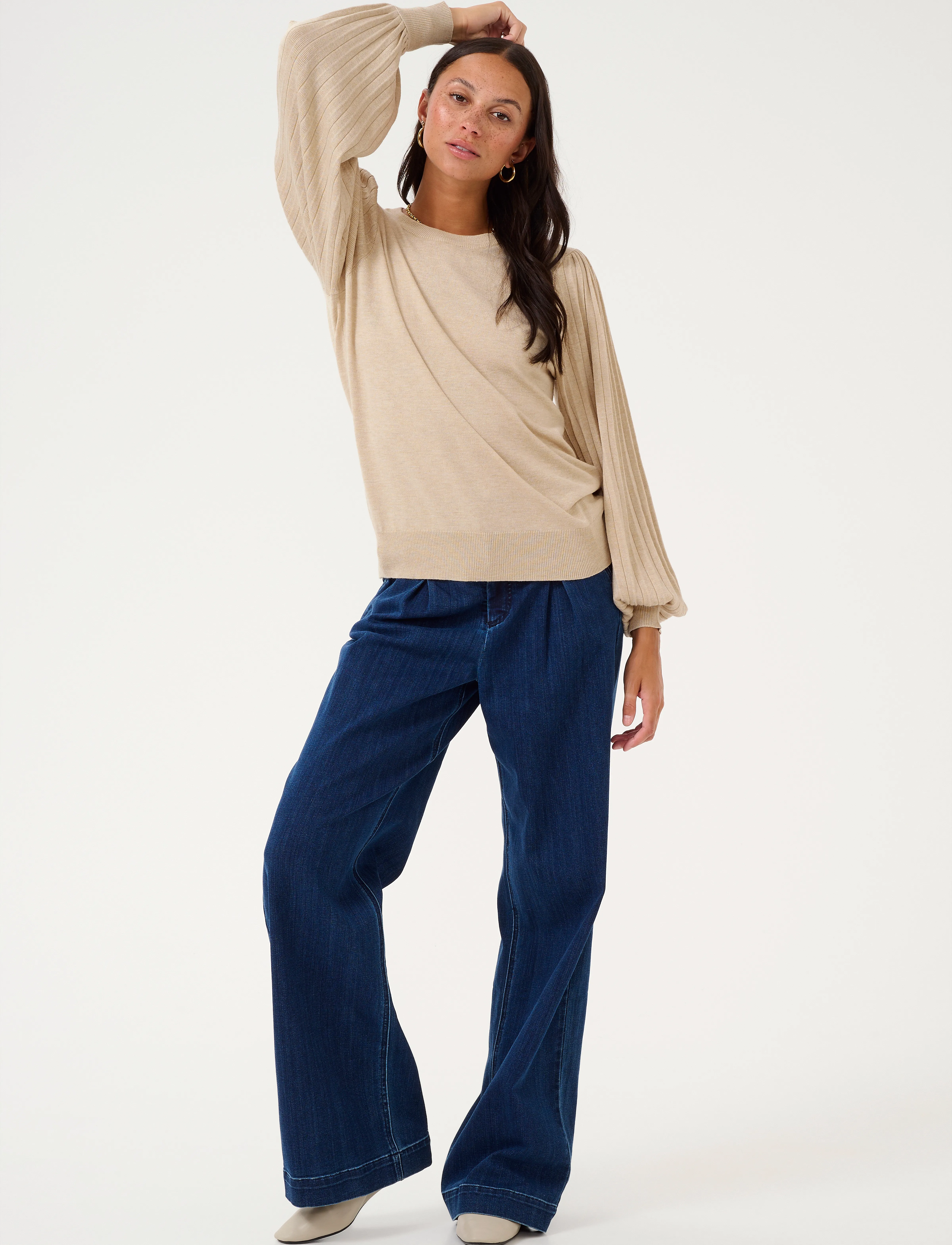 Kaffe - KAlone Knit Pullover - jumpers - feather gray melange - 3