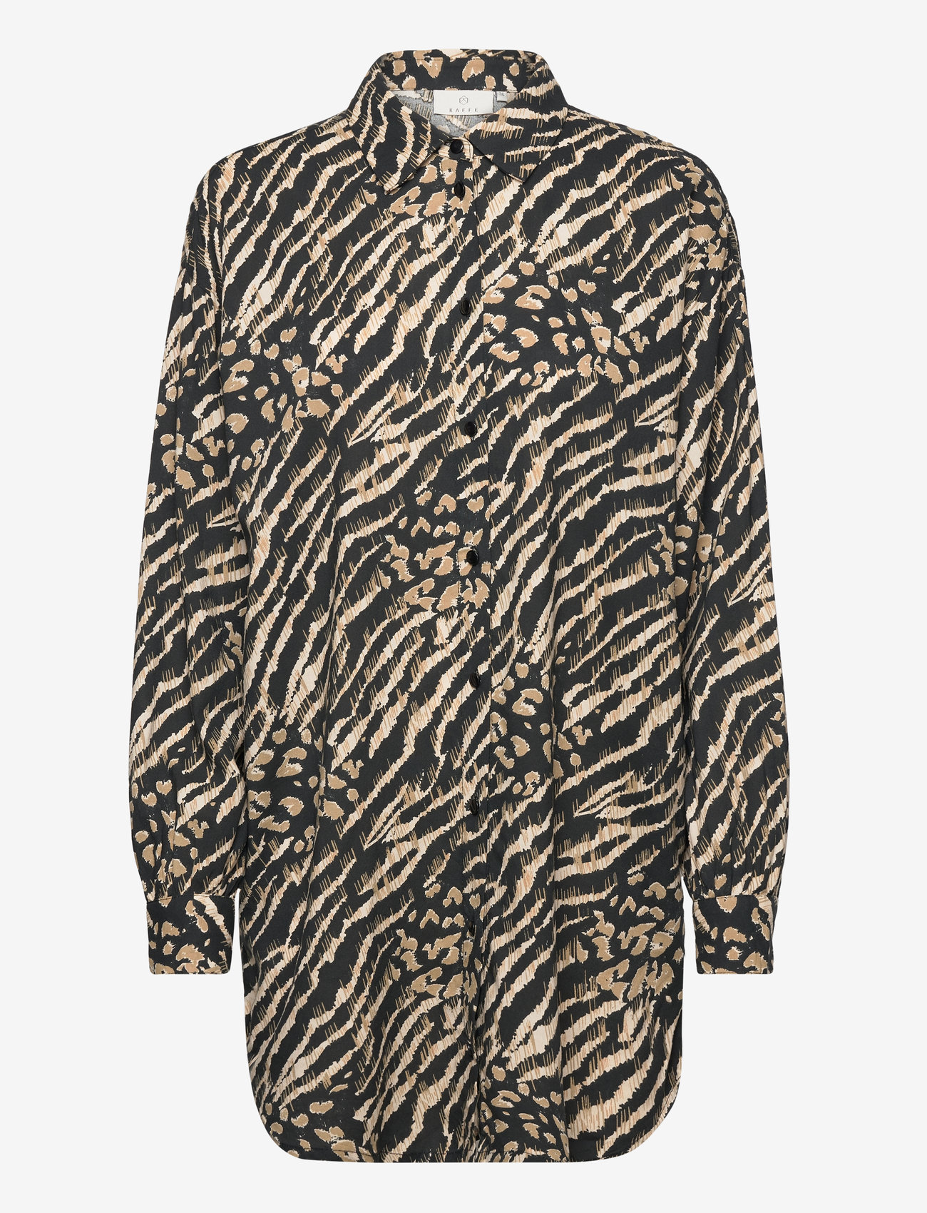 Kaffe - KAditte Shirt - pikkade varrukatega särgid - black and brown animal print - 0