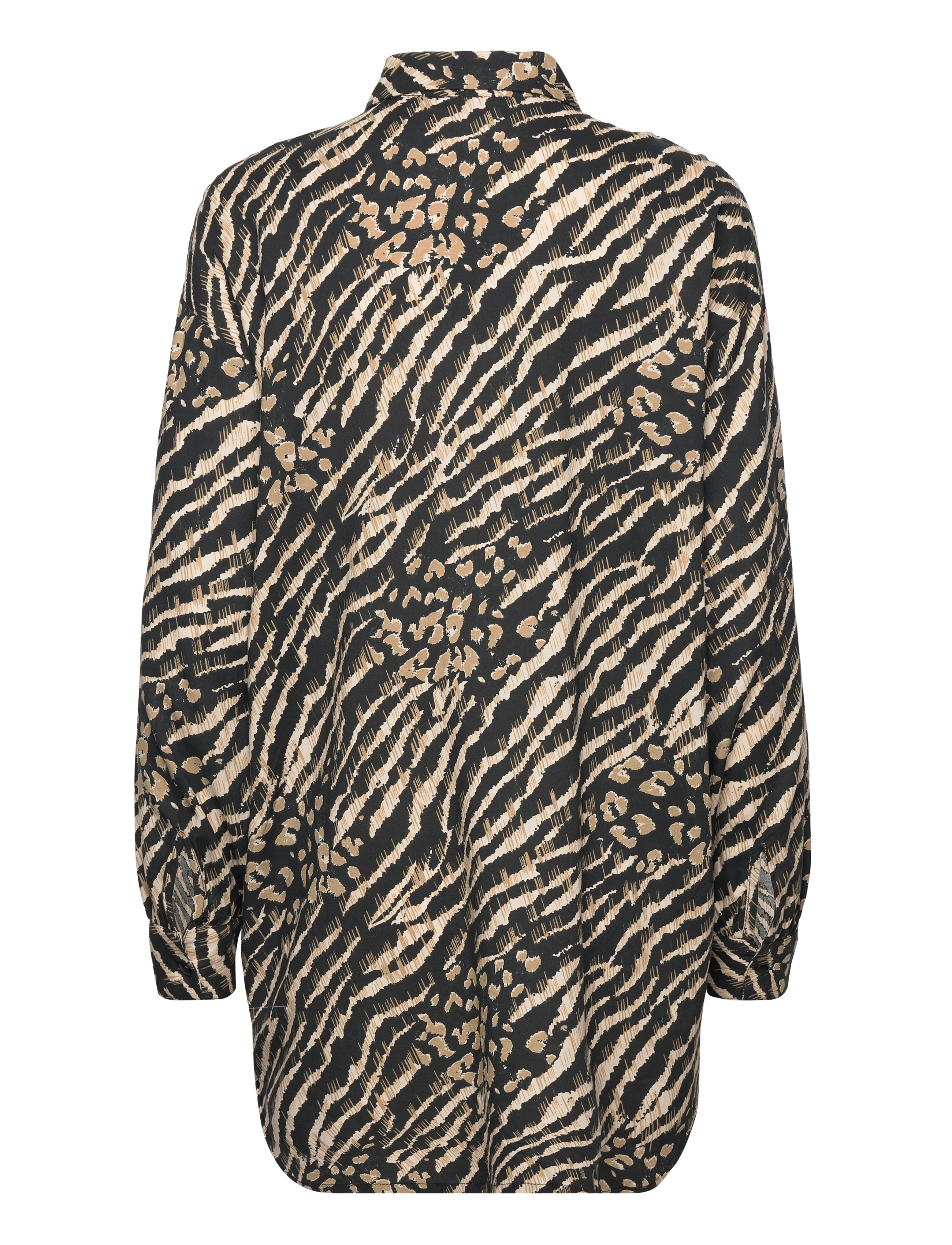 Kaffe - KAditte Shirt - langärmlige hemden - black and brown animal print - 2