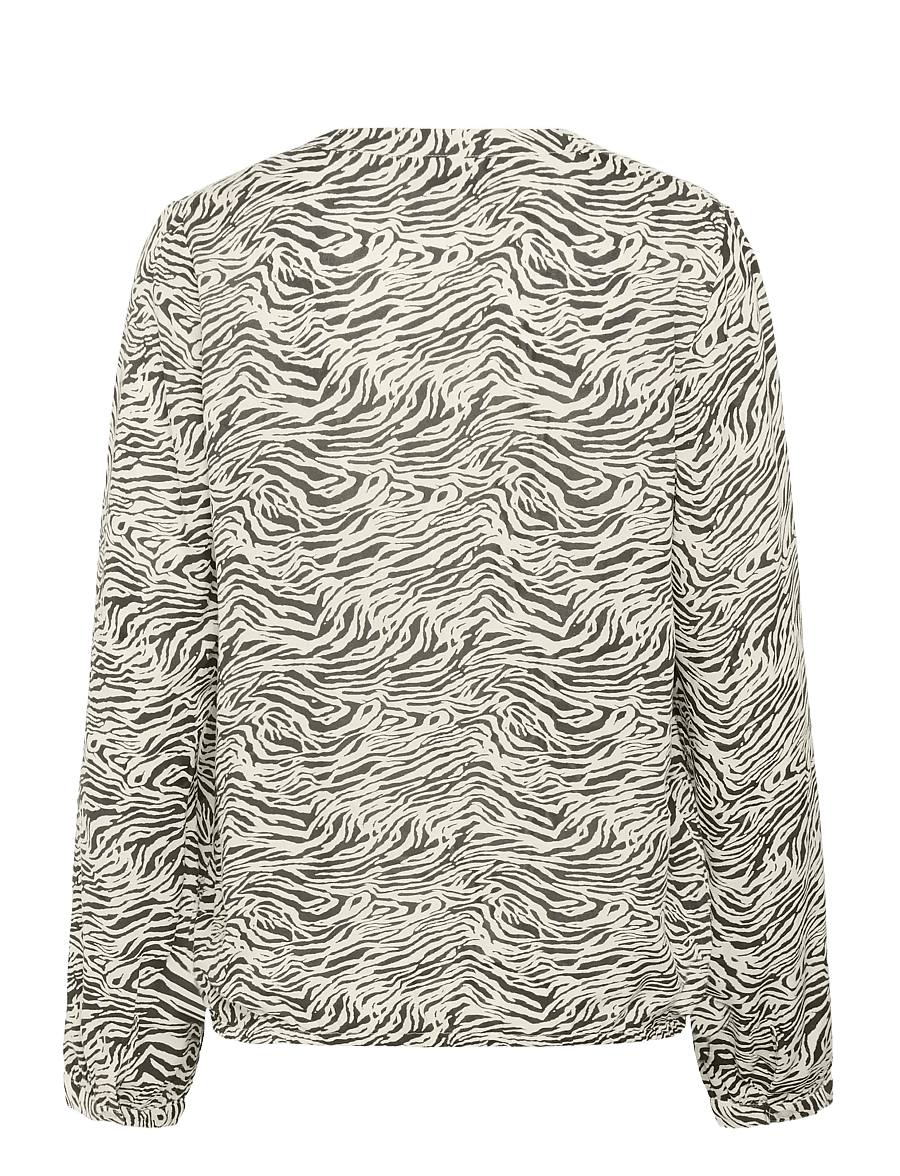 Kaffe - KAditte Blouse - pikkade varrukatega pluusid - black oyster/turtledove animal - 2