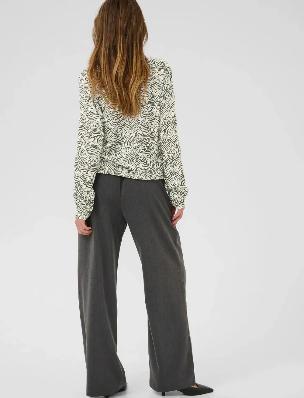 Kaffe - KAditte Blouse - langærmede bluser - black oyster/turtledove animal - 4