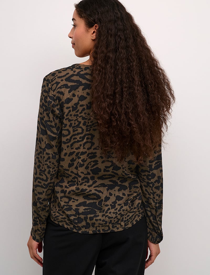 Kaffe - KAditte Blouse - långärmade blusar - major brown/black leopard - 4