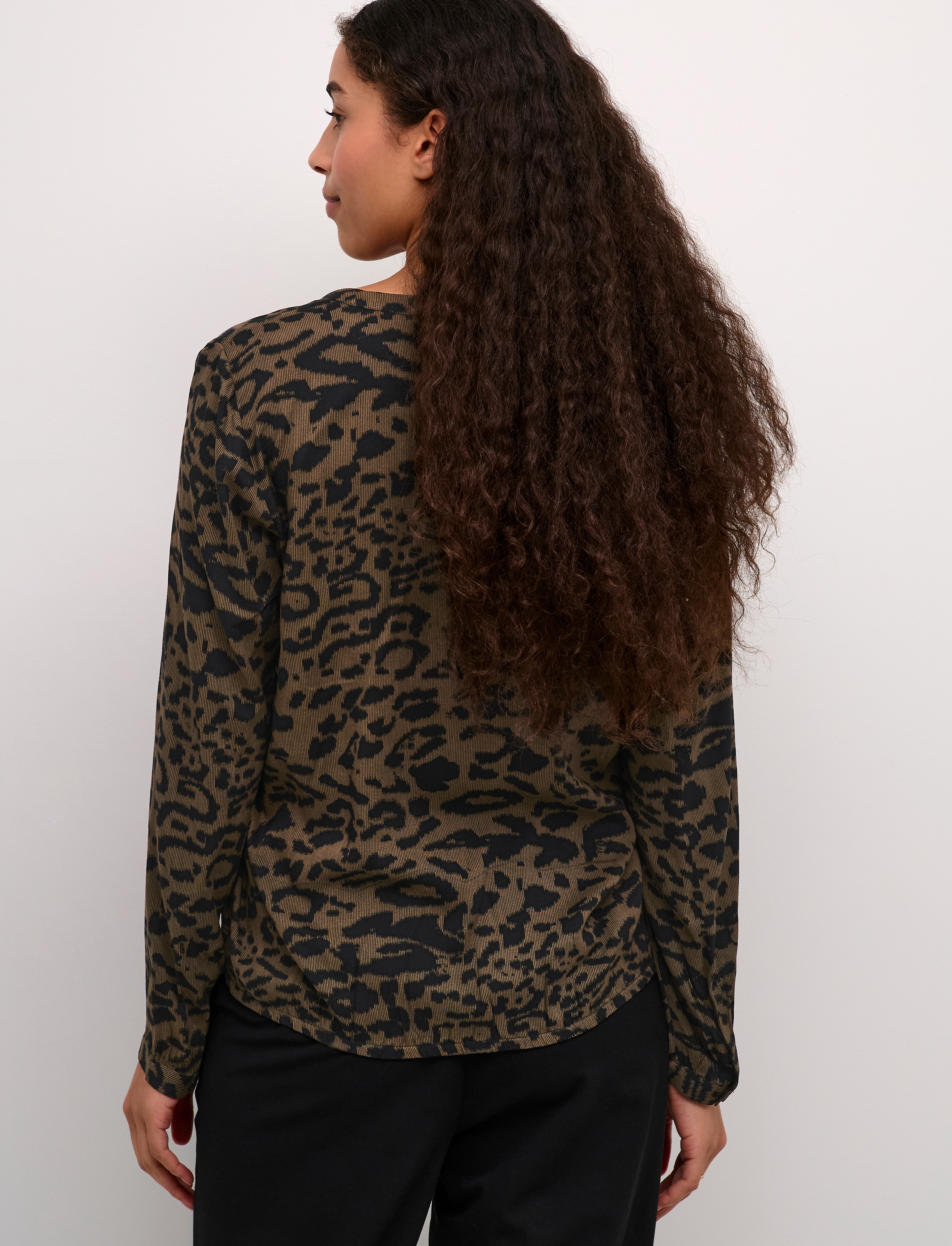 Kaffe - KAditte Blouse - langärmlige blusen - major brown/black leopard - 4