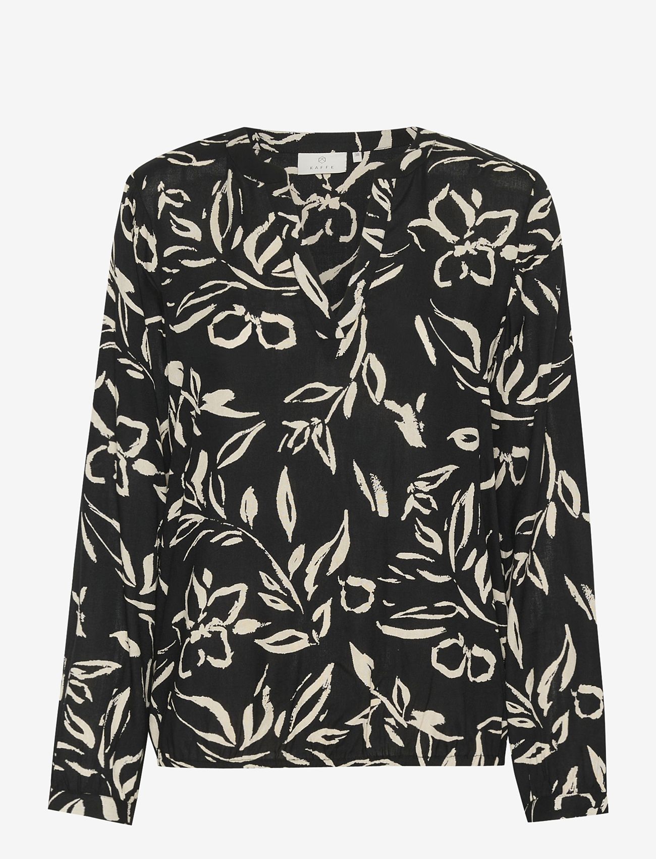 Kaffe - KAditte Blouse - langærmede bluser - black/sand painted flower - 1