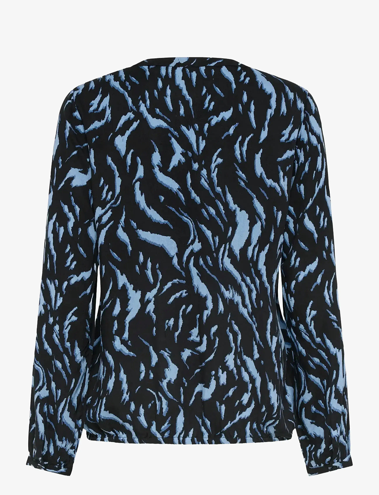 Kaffe - KAditte Blouse - langärmlige blusen - black/bering sea graphicanimal - 1