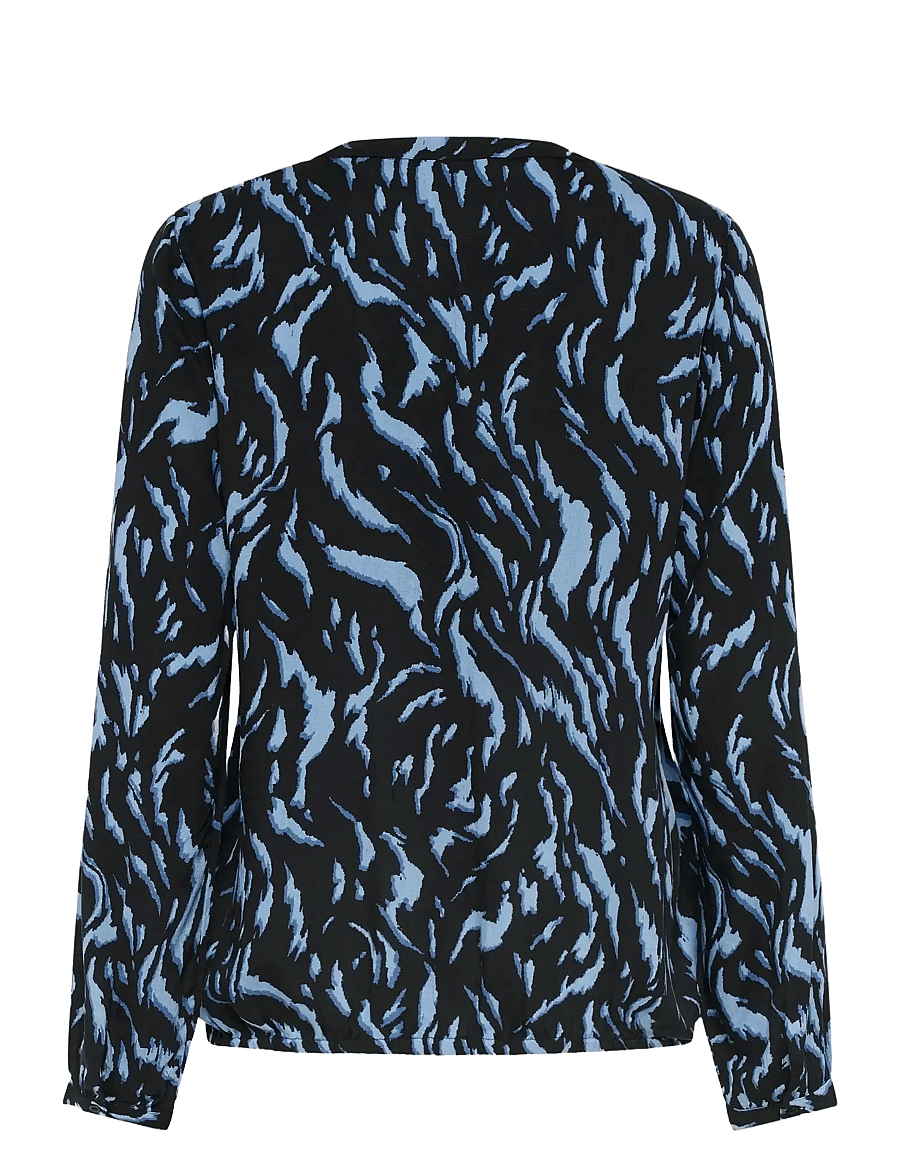 Kaffe - KAditte Blouse - pikkade varrukatega pluusid - black/bering sea graphicanimal - 1