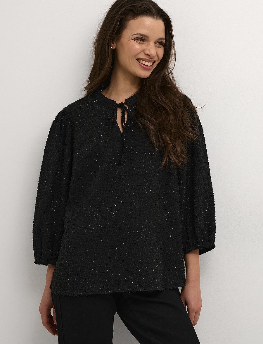 Kaffe - KAalexies Blouse - pitkähihaiset puserot - black deep - 0