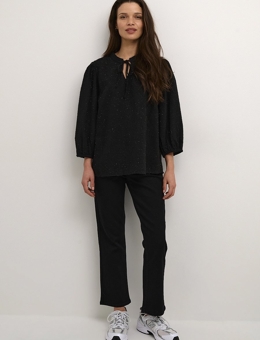 Kaffe - KAalexies Blouse - pitkähihaiset puserot - black deep - 3