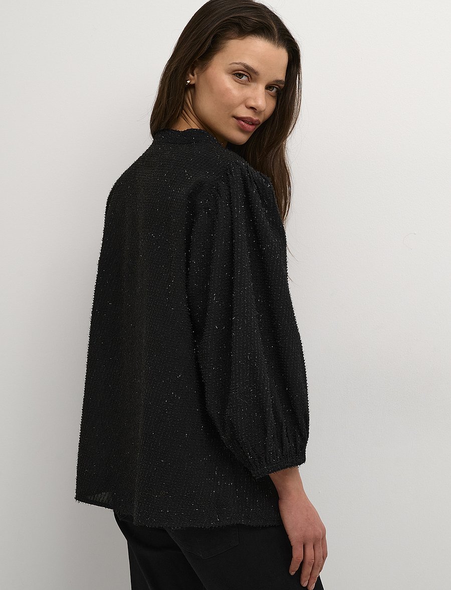 Kaffe - KAalexies Blouse - pitkähihaiset puserot - black deep - 4