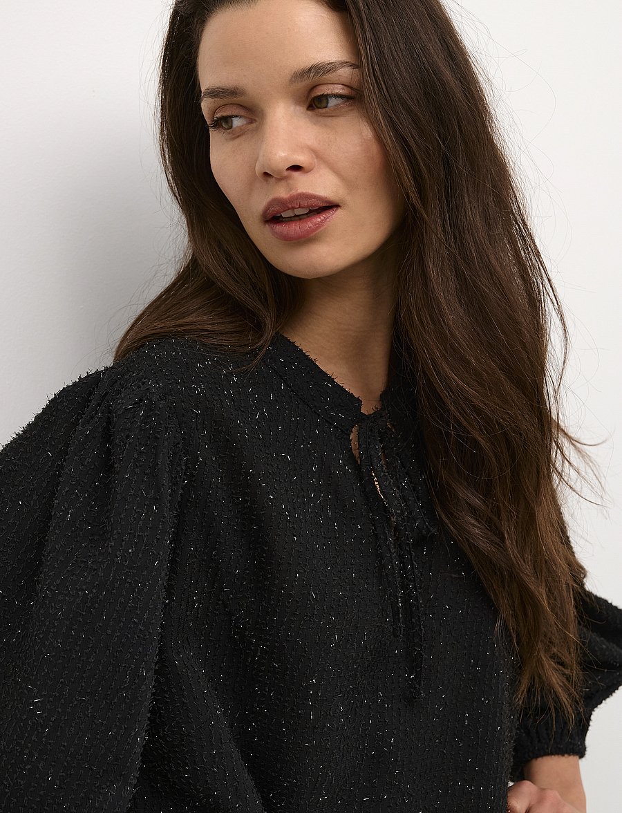 Kaffe - KAalexies Blouse - pitkähihaiset puserot - black deep - 5