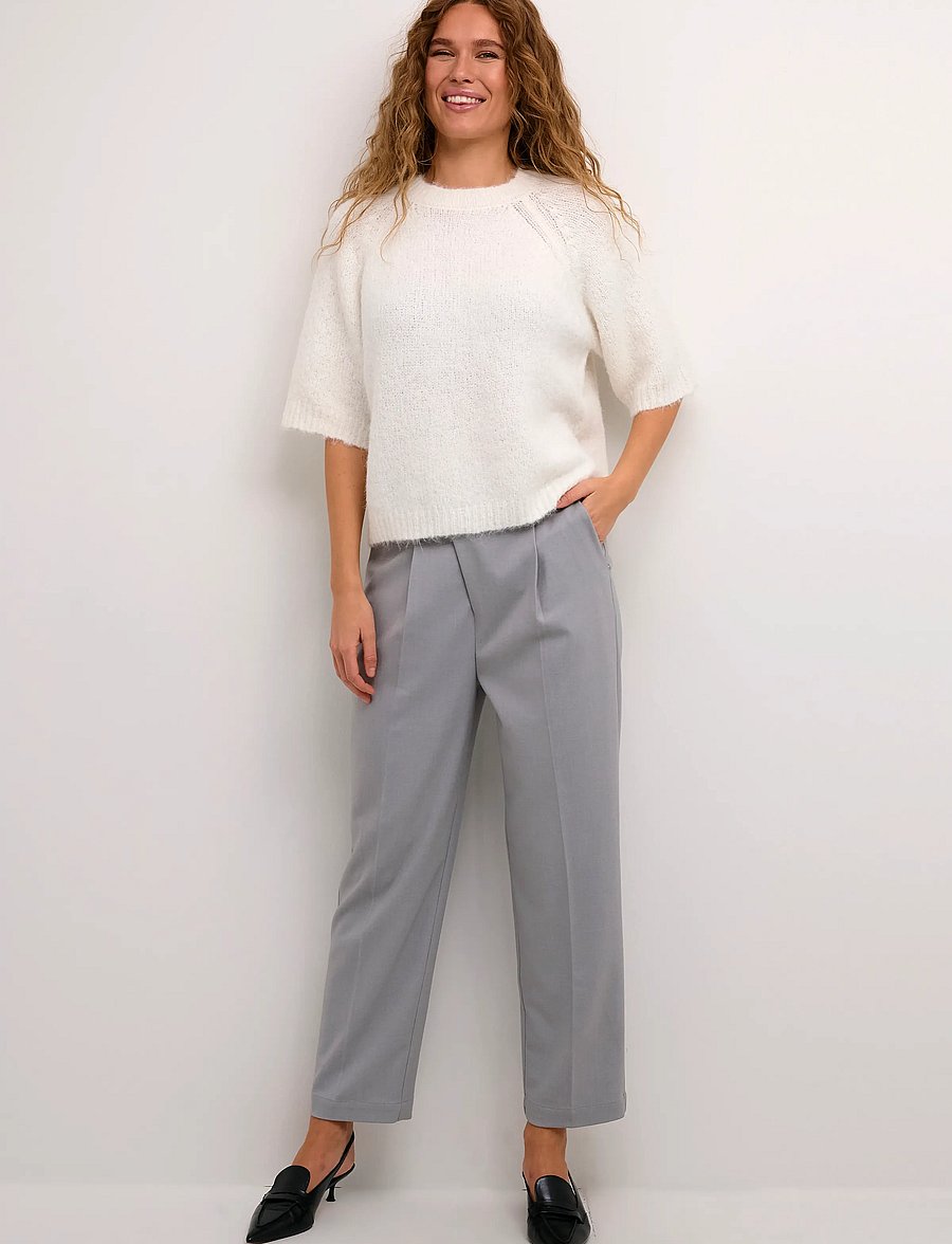 Kaffe - KAemilie Cropped Knit Pullover - stickade tröjor - chalk - 3