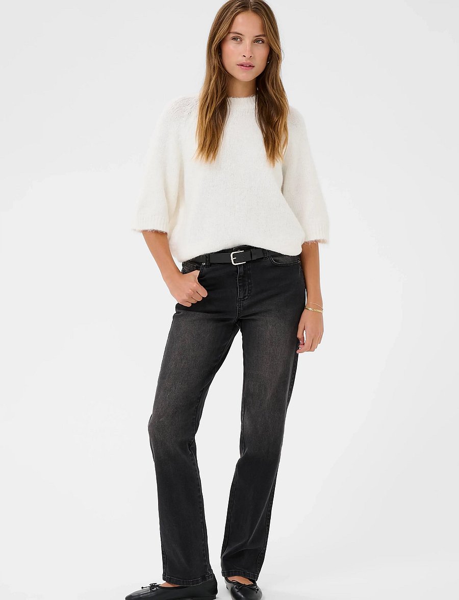 Kaffe - KAemilie Cropped Knit Pullover - stickade tröjor - chalk - 5