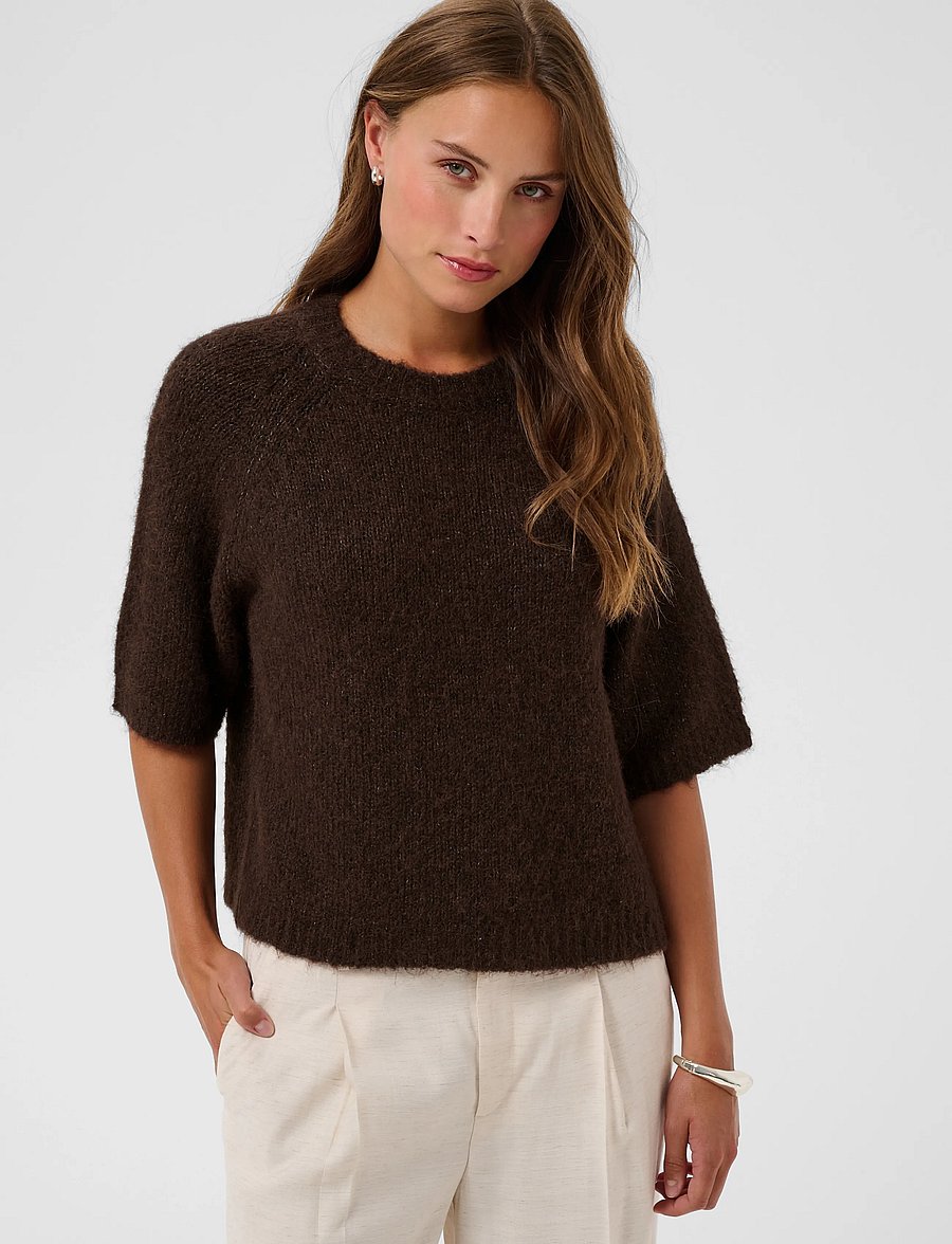 Kaffe - KAemilie Cropped Knit Pullover - pullover - coffee bean - 2