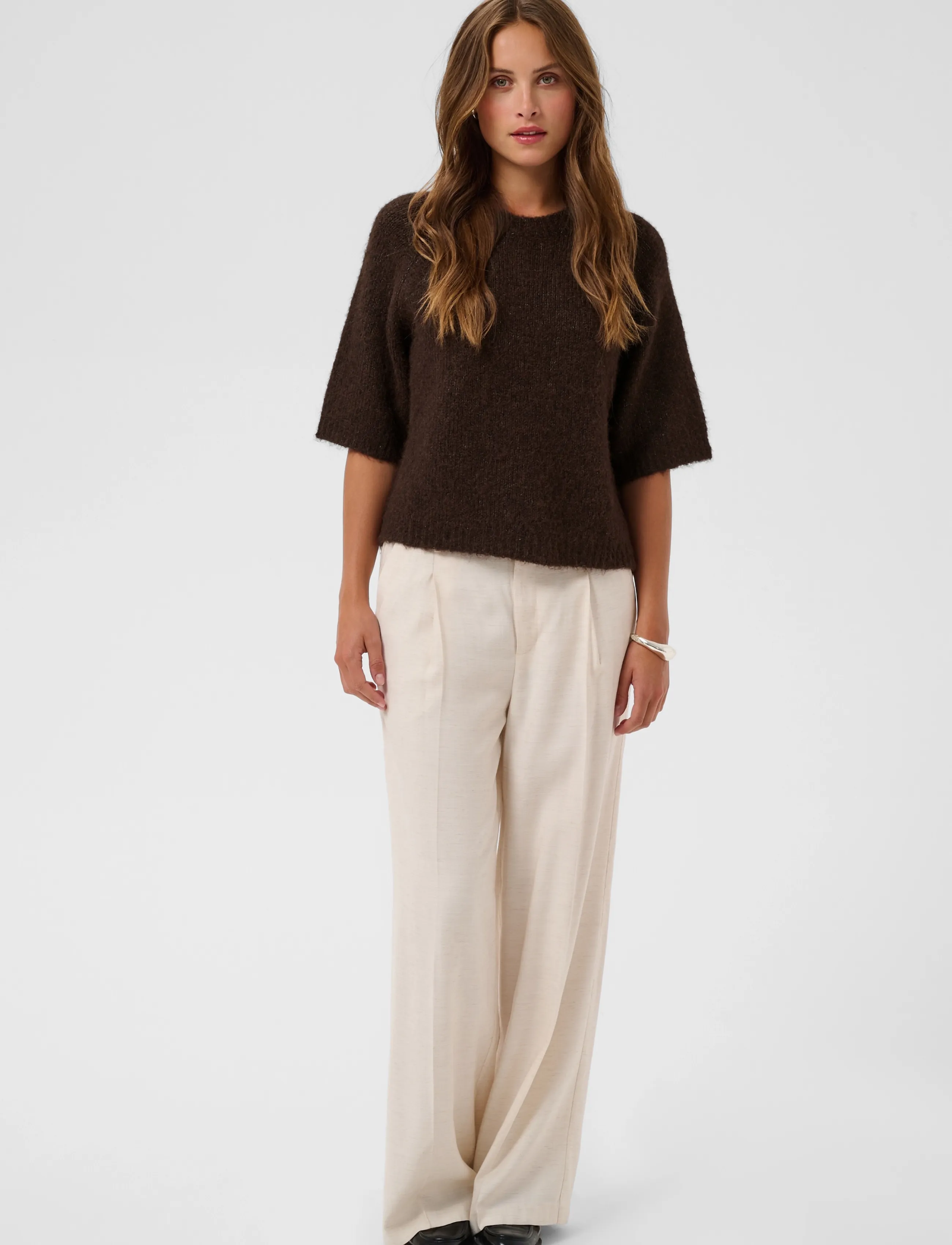 Kaffe - KAemilie Cropped Knit Pullover - striktrøjer - coffee bean - 3