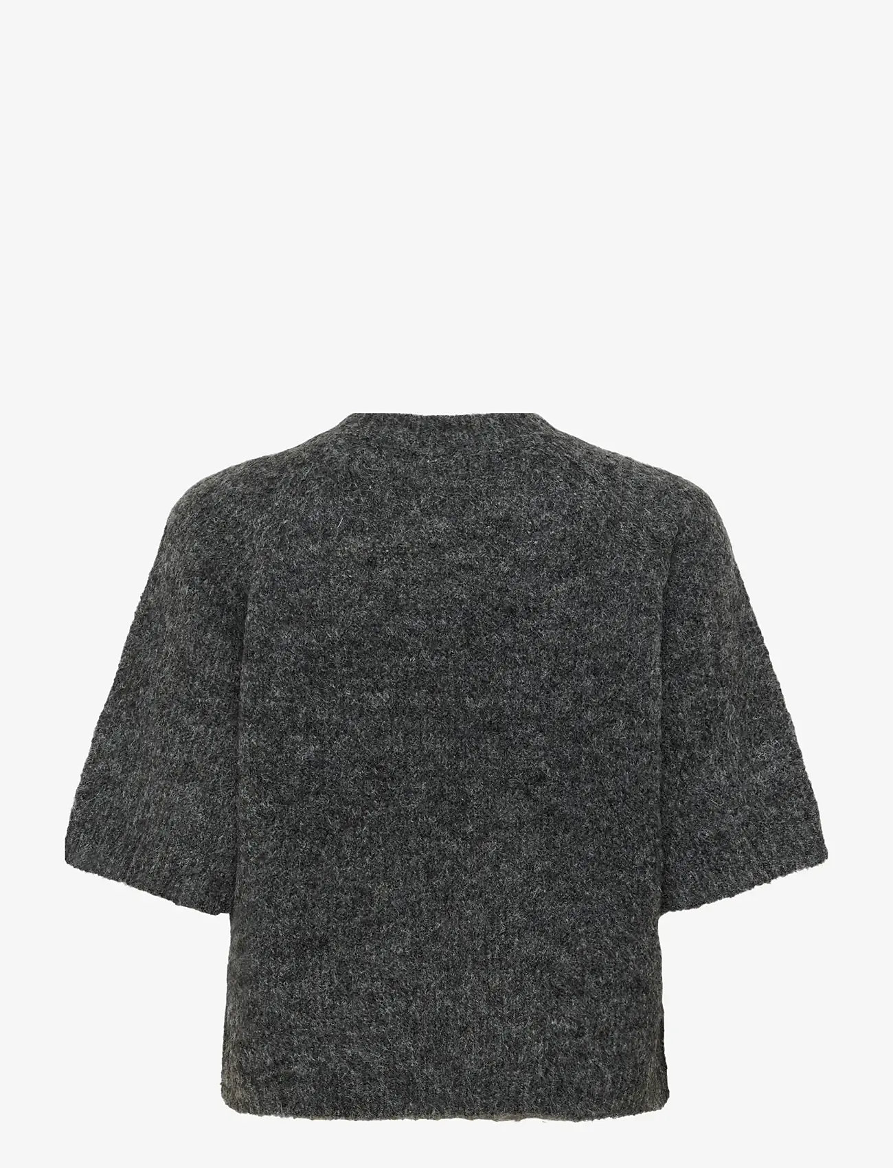 Kaffe - KAemilie Cropped Knit Pullover - stickade tröjor - dark grey melange - 2
