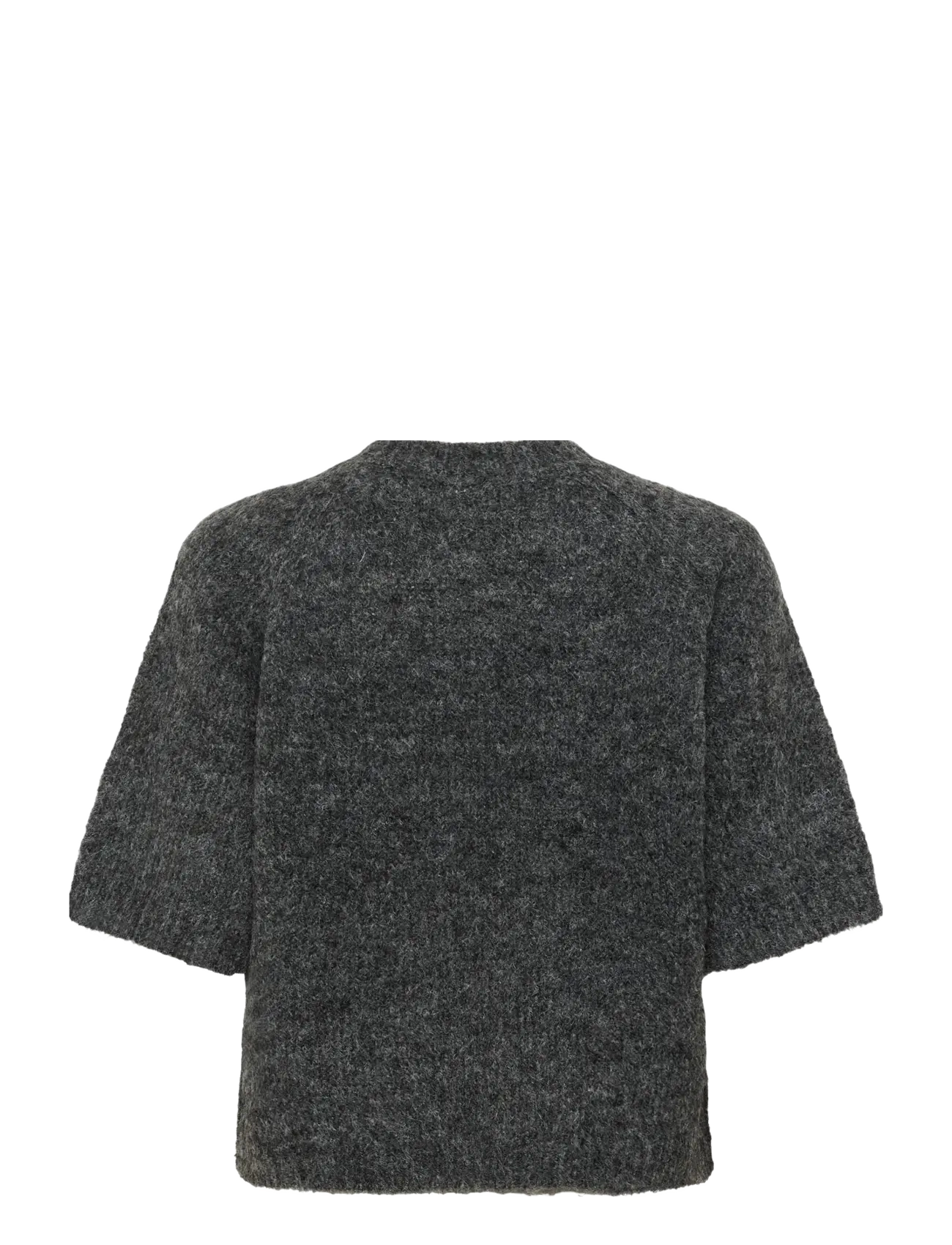 Kaffe - KAemilie Cropped Knit Pullover - džemperiai - dark grey melange - 2