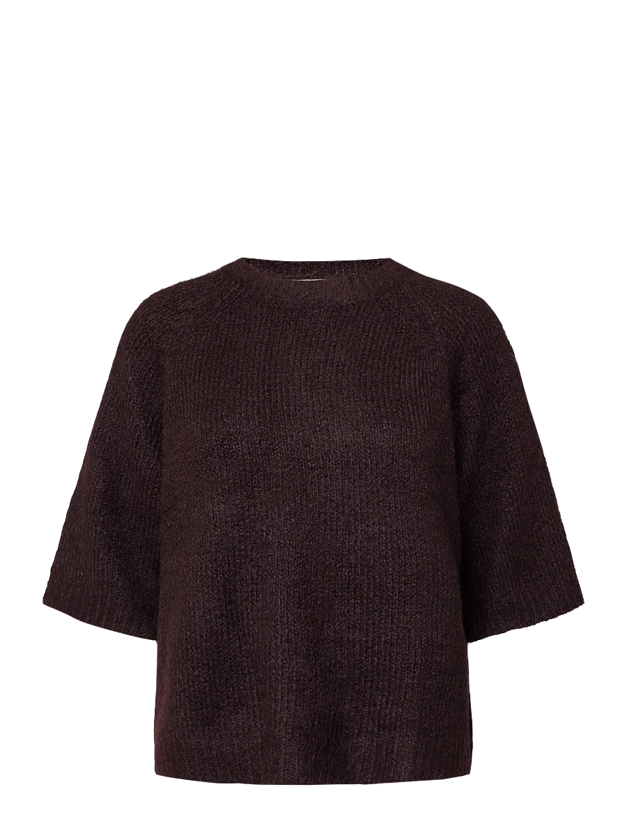 Kaffe - KAemilie Cropped Knit Pullover - striktrøjer - fudge melange - 0