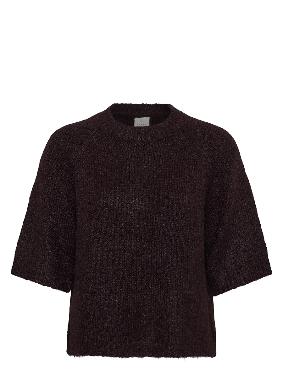 Kaffe - KAemilie Cropped Knit Pullover - pullover - fudge melange - 0