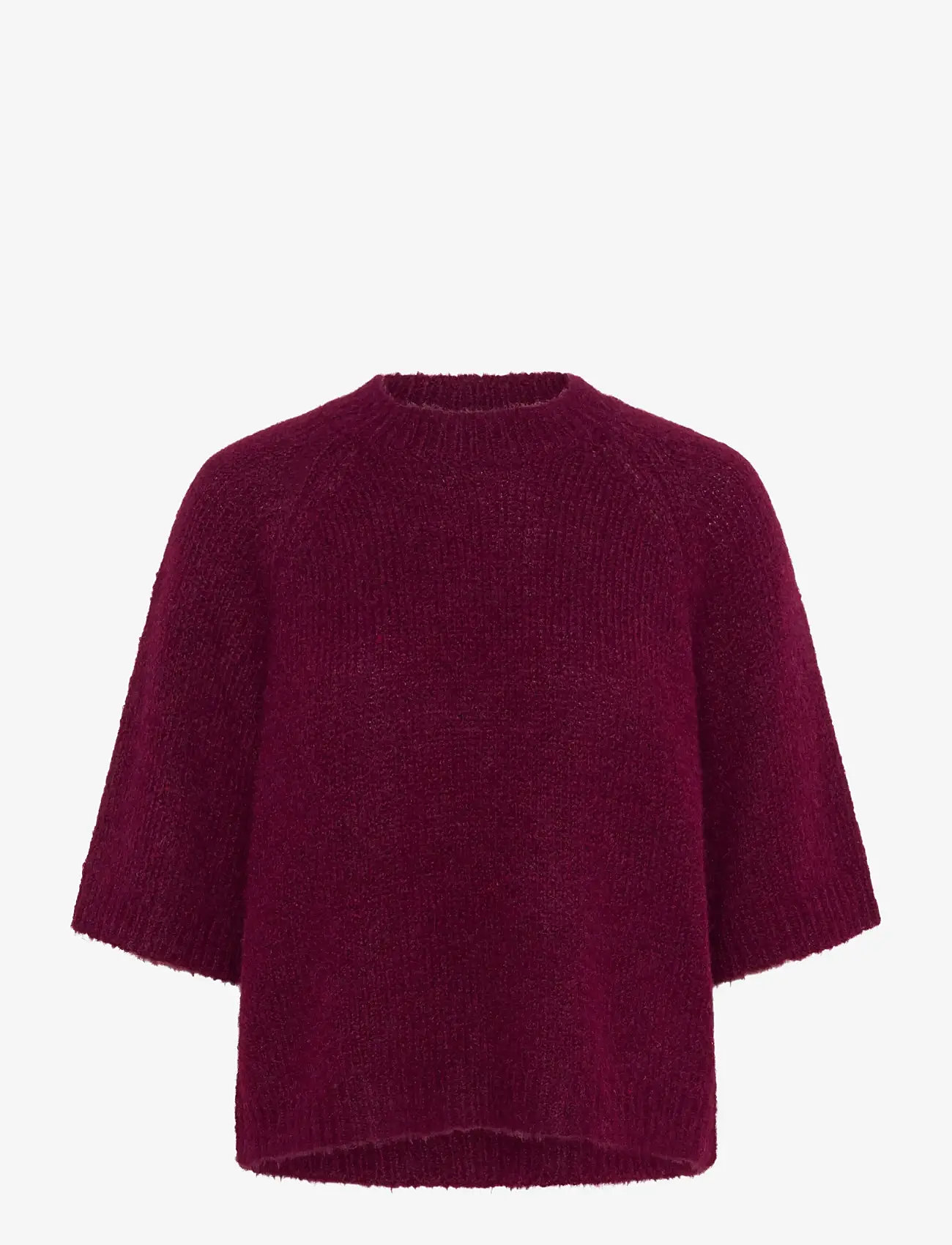 Kaffe - KAemilie Cropped Knit Pullover - efterårstøj - windsor wine - 0