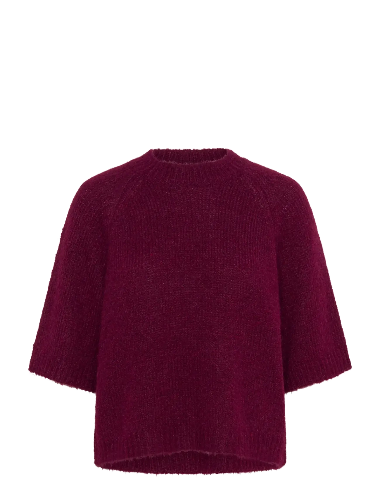 KAemilie Cropped Knit Pullover - WINDSOR WINE