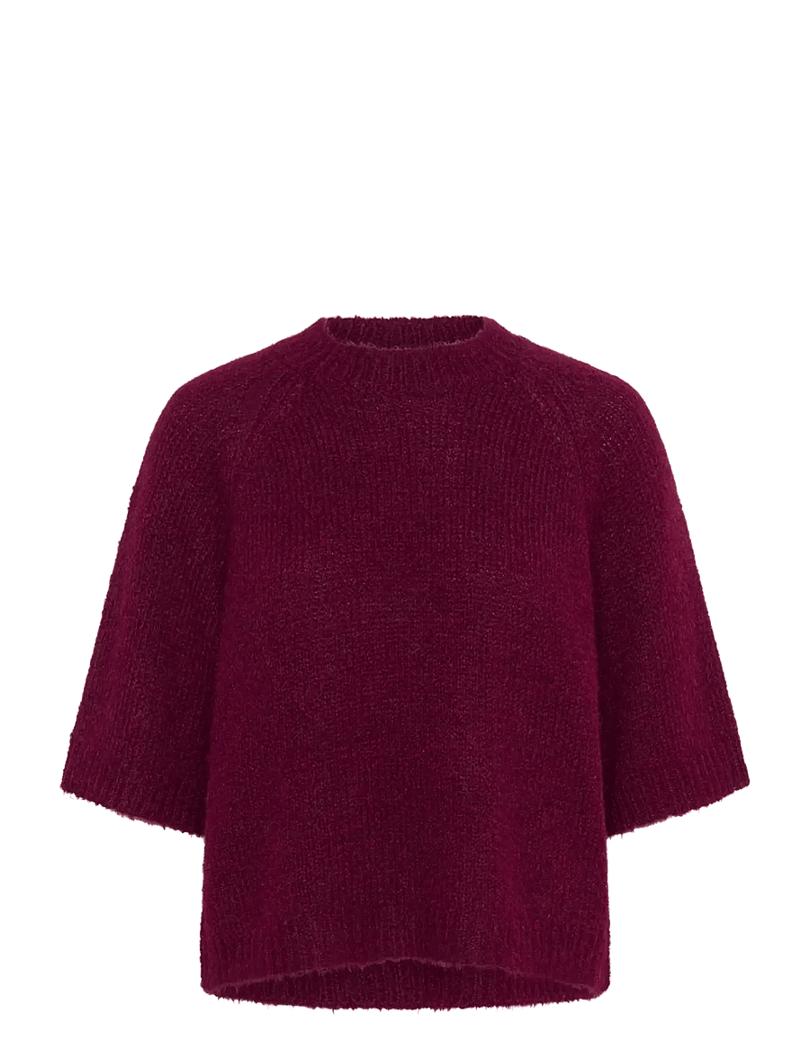 Kaffe - KAemilie Cropped Knit Pullover - pullover - windsor wine - 1