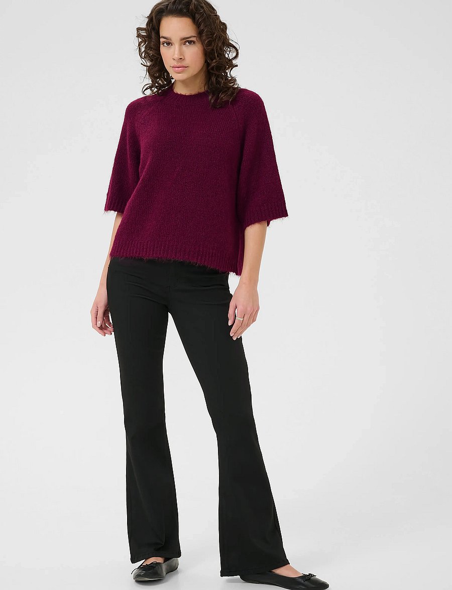 Kaffe - KAemilie Cropped Knit Pullover - pullover - windsor wine - 3
