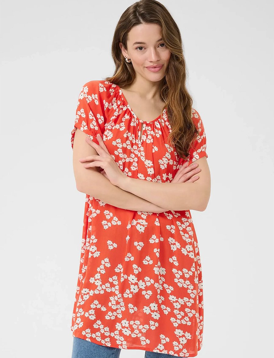 Kaffe - KAamber Tunic Printed - sommerkjoler - red/chalk/red petit fleur - 0