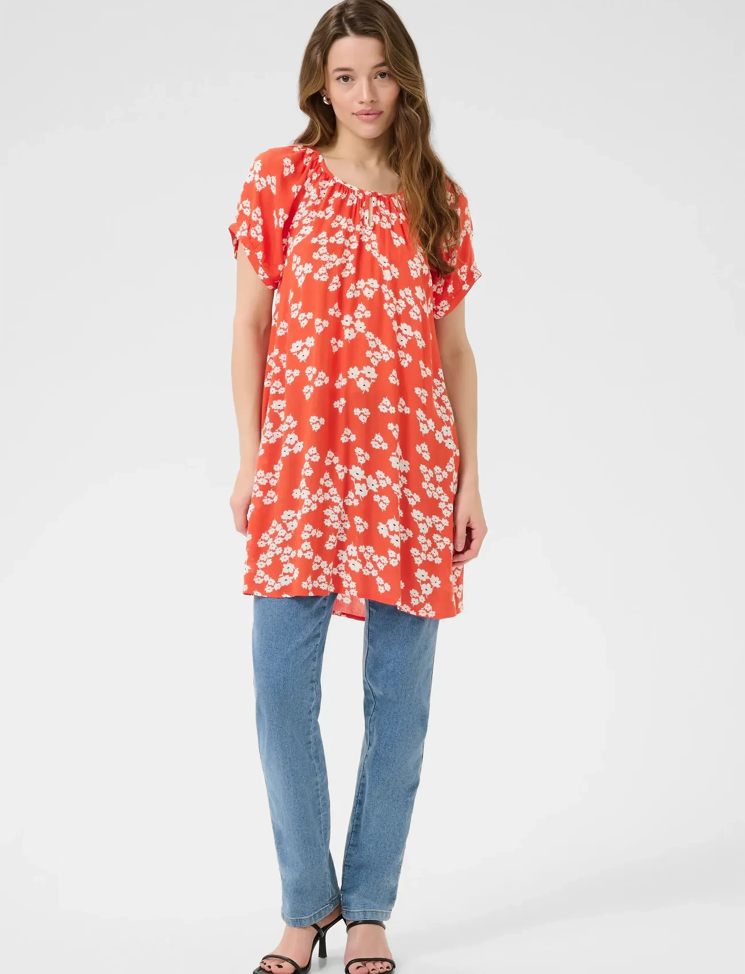 Kaffe - KAamber Tunic Printed - alhaisimmat hinnat - red/chalk/red petit fleur - 3