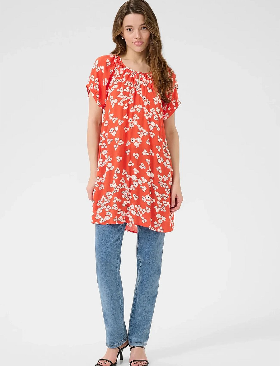 Kaffe - KAamber Tunic Printed - sommerkjoler - red/chalk/red petit fleur - 3