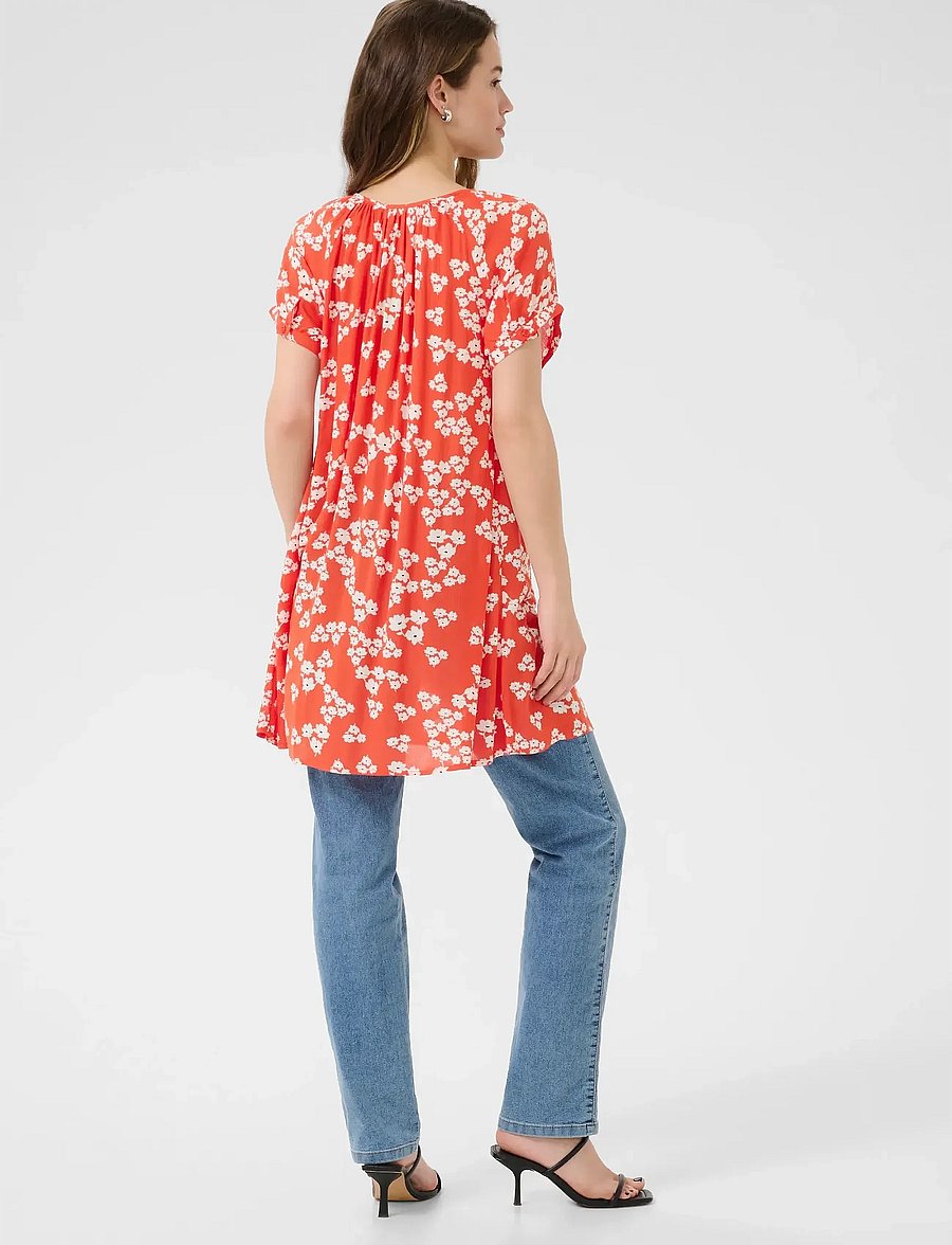 Kaffe - KAamber Tunic Printed - sommerkjoler - red/chalk/red petit fleur - 4