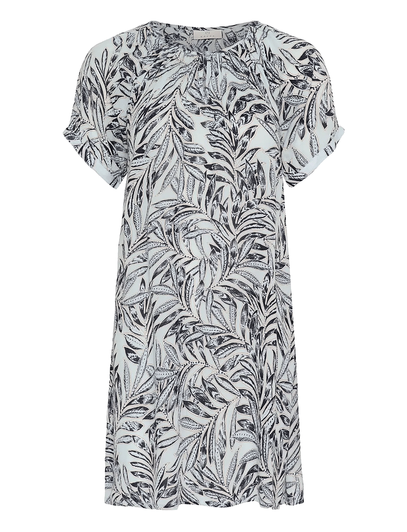 Kaffe - KAamber Tunic Printed - summer dresses - blue leaf print - 1