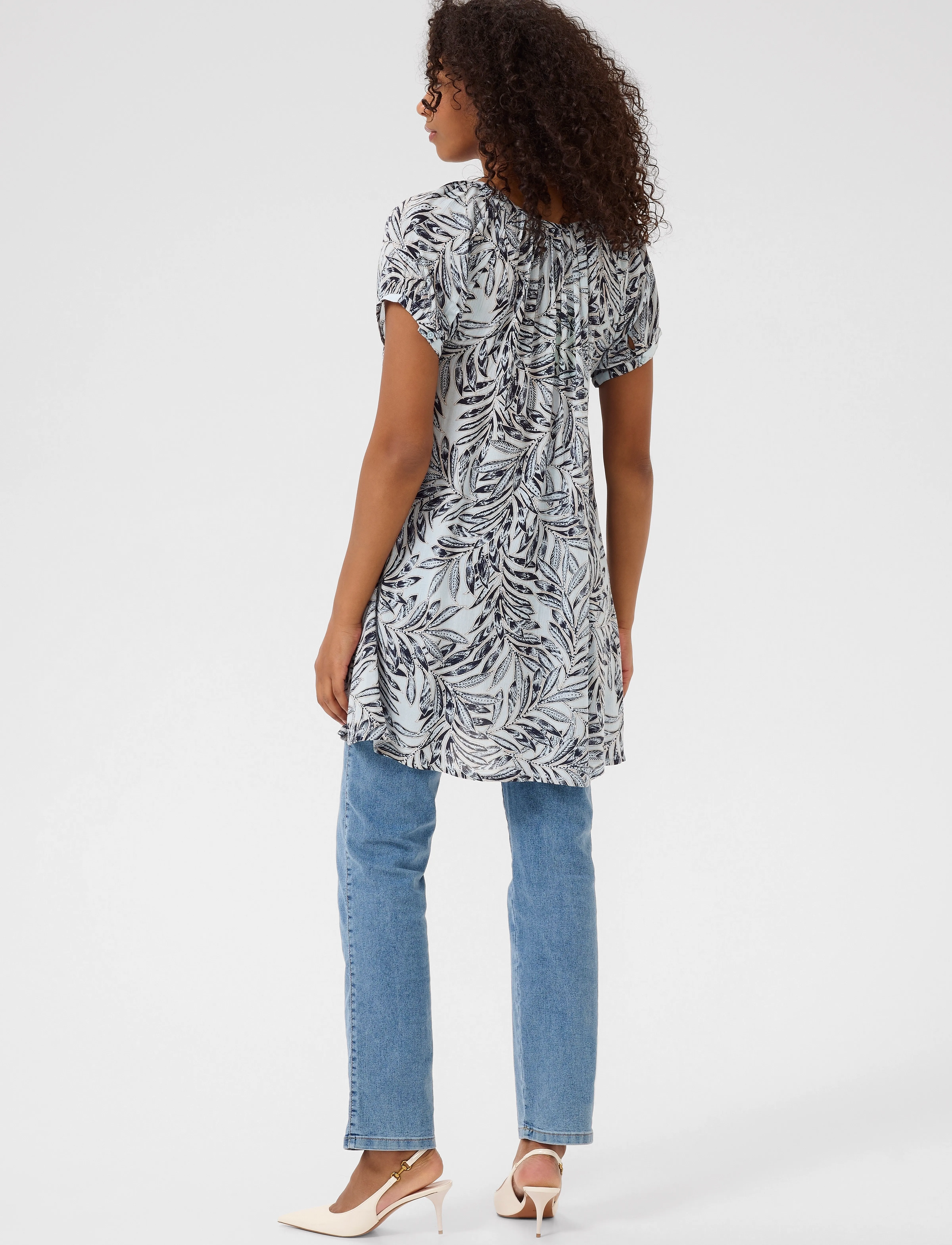 Kaffe - KAamber Tunic Printed - tuniken - blue leaf print - 4